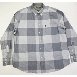 Ben Sherman 2XL Mens Gray Check Pocket Logo Tag Button Down Long Sleeve Shirt